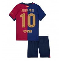 Camiseta Barcelona Ansu Fati #10 Primera Equipación Replica 2024-25 para niños mangas cortas (+ Pantalones cortos)